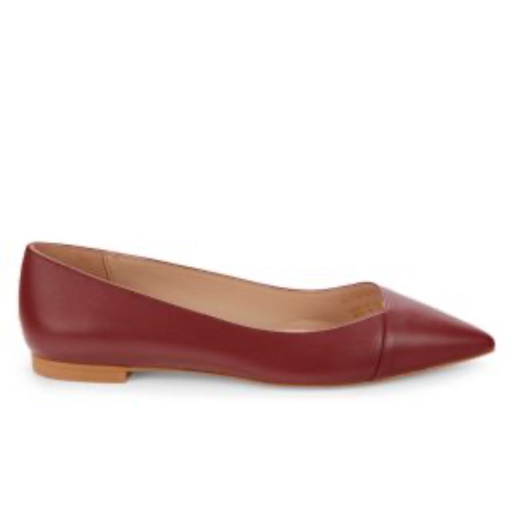 Stuart Weitzman Deep Red Pointed Flats